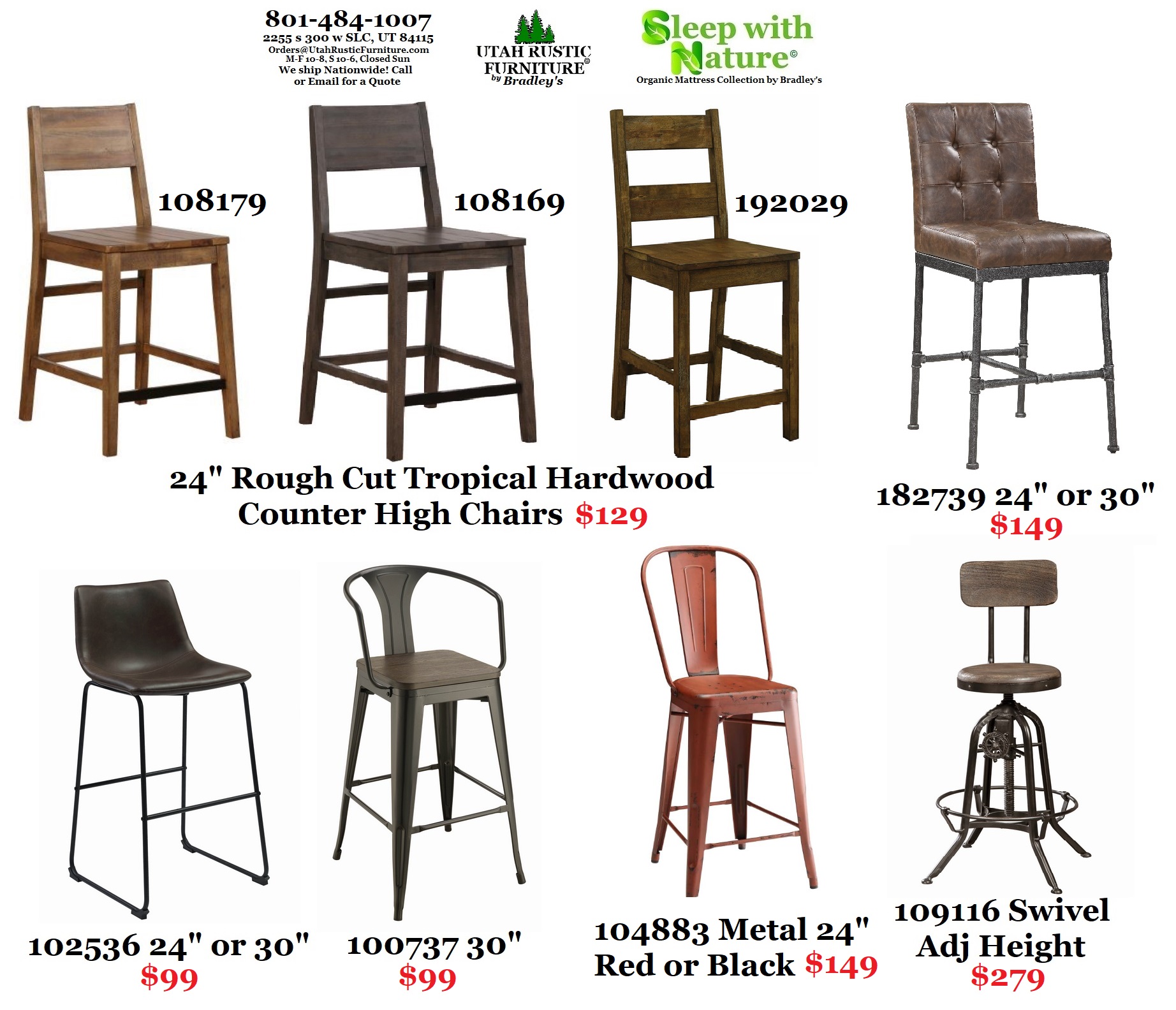 Bradley's Furniture Etc. Utah Rustic Dining Room Furniture